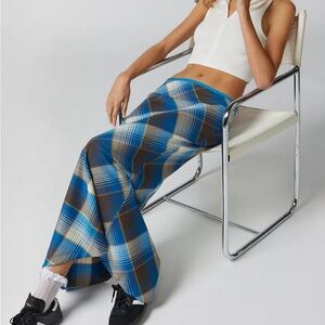 NWOT URBAN OUTFITTERS JANELLE MID RISE BLUE PLAID SKIRT